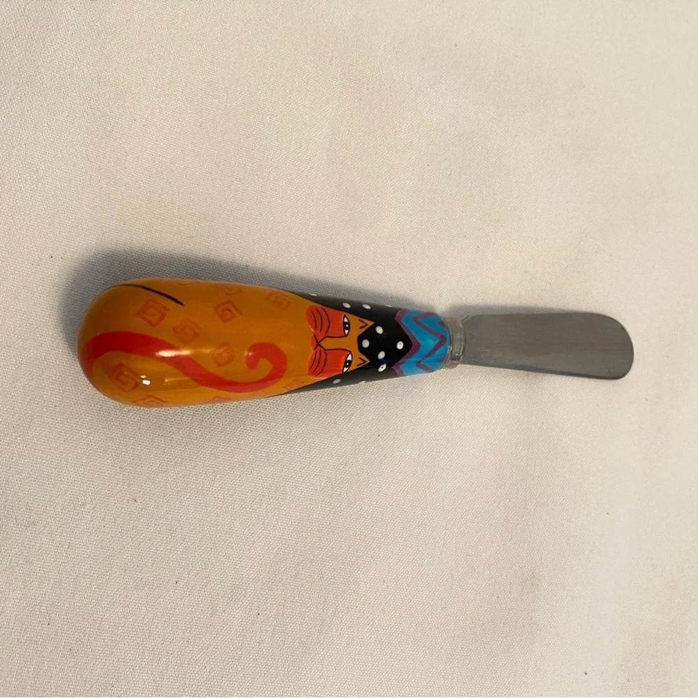 The Laurel Burch Collection By Ganz Cat Frame & Food Cheese Spreader Vintage